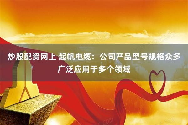 炒股配资网上 起帆电缆：公司产品型号规格众多广泛应用于多个领域